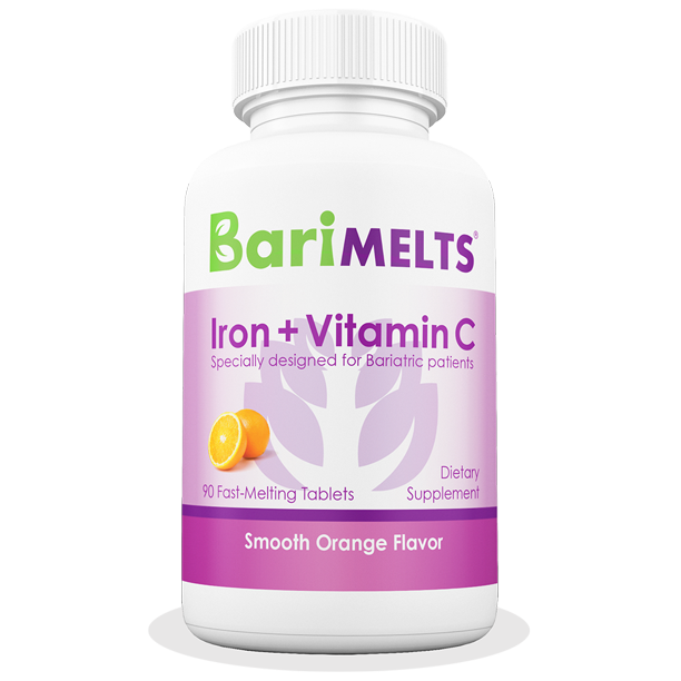 BariMelts Iron + Vitamin C, Dissolvable Bariatric Vitamins, Natural