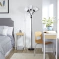 thumbnail image 2 of Mainstays 5-Light Metal Floor Lamp with White Shade, Black Finish, 2 of 4