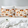 thumbnail image 4 of YST Draps d'Automne Très Grand pour Enfants, Ensemble de Draps Citrouille Dessin Animé Feuilles d'Érable Botaniques d'Automne Draps de Lit Action de Grâce Récolte Ensemble de Draps 4 Pcs Déco de Chambre, 4 of 5