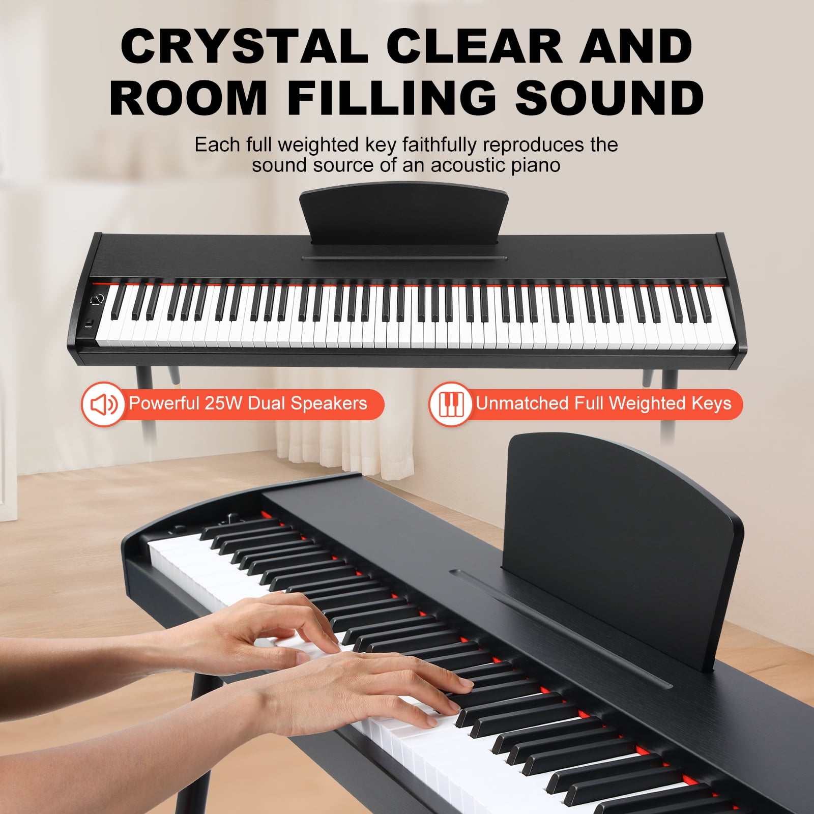 Fenbeli 88-Key Semi-Weighted Digital Piano with Pedal photo 3