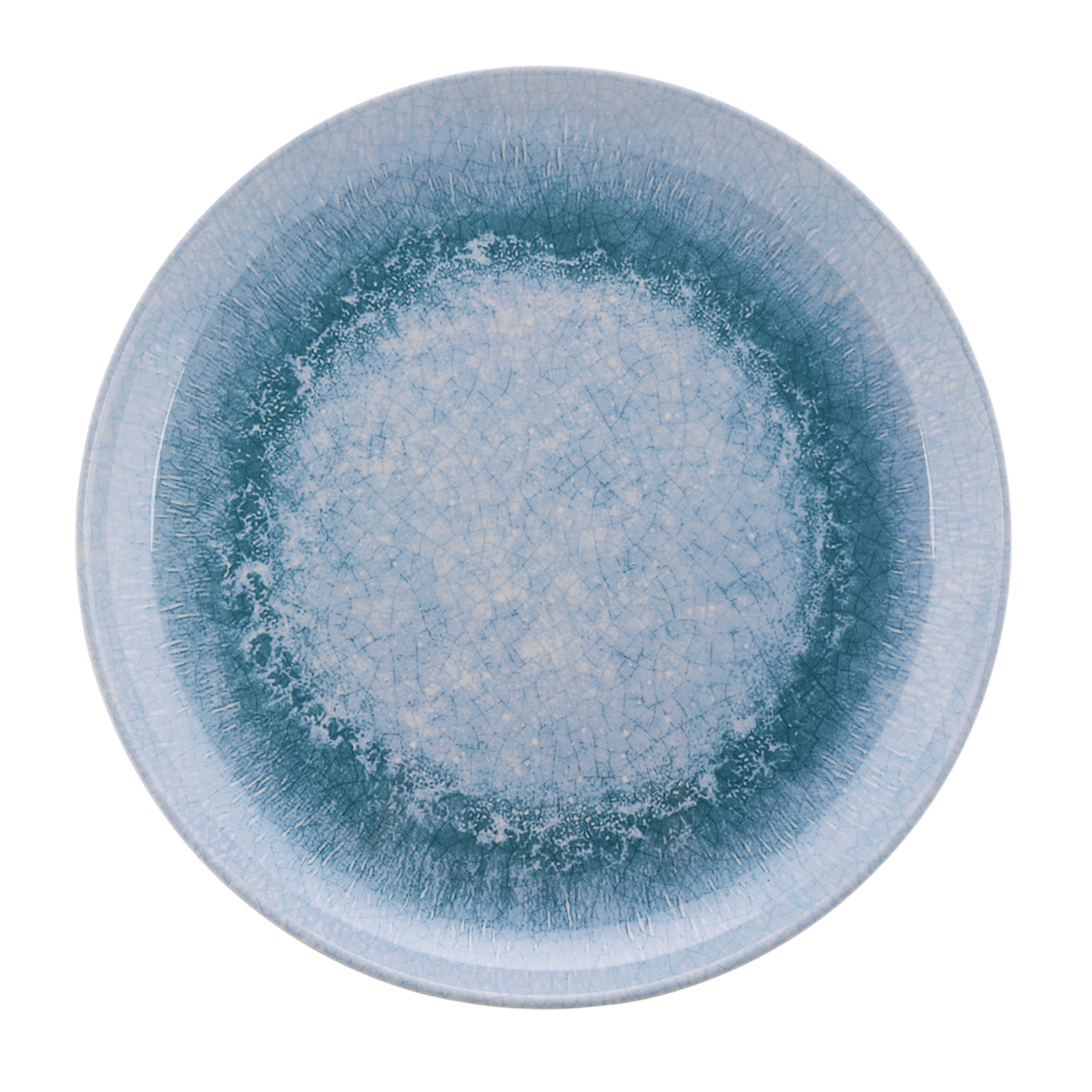(4 pack) Better Homes & Gardens Eco-Friendly Bamboo Melamine Blue Dinner Plate 10.75 Inch