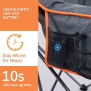 M8TRX Heated Camping Chair, Extra-Wide Outdoor Folding Chair, Supports 350 lbs., USB Charging Port, Heated