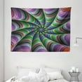 thumbnail image 1 of Fractal Tapestry, Psychedelic Tentacles Converging Into a Flower Form Infinity Spinning Focus Trippy Whirlpool Art Design, Wall Hanging for Bedroom Living Room Dorm, 80" X 60", Green Purple, Ambesonne, 1 of 1
