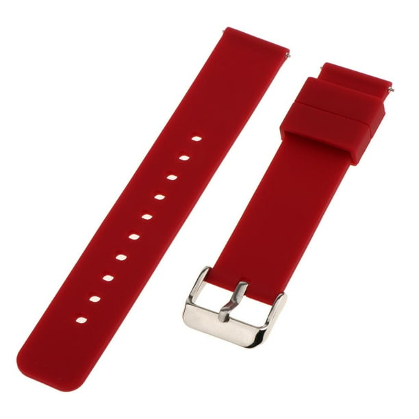 Correa de reloj de silicona unisex de 20 mm, resistente al agua Vino rojo