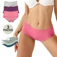 thumbnail image 2 of Period Underwear for Women, Audhol Women's Solid Color Physiological Underwear Breathable Mesh Underwear 3Pc Underwear Women Pack Pink9 7XL, 2 of 3