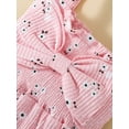 thumbnail image 6 of Bagilaanoe Summer Newborn Girl Ribbed Bodysuit 0-24 Months Baby Girls Sleeveless Flower Dot Print Romper with Bow, 6 of 9