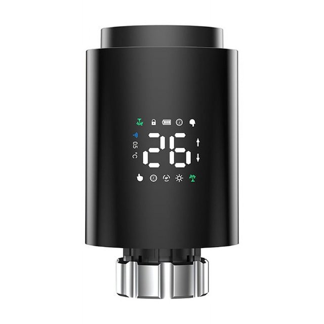 Válvula termostática inteligente para radiador, válvula inteligente para radiador con pantalla LED, controlador de radiador con control de aplicación móvil compatible