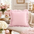 thumbnail image 3 of Kojanyu Ruffle Throw Pillow Cover, Solid Color Decorative Cushion Case, Romantic Ruffled Pillow for Sofa Bed Decor and Living Room Accent., 3 of 7