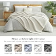 thumbnail image 5 of Chenille Waffle Knit Throw Blanket Reversible Bedding Blanket, 60"x80", Beige&Ivory, 5 of 8