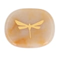 thumbnail image 2 of Piedra de Preocupacia, Piedra Curaciva Fuerte y Resistente, Piedra Tallada de Libélula Dorada de Cristal, Piedra de Masaje Cómoda de Usar Para Jugar, Relajar y Curar, 2 of 7
