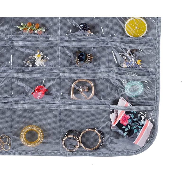 BEVTEE Hanging Jewelry Organizer, 80 Pockets, 2-Pack Gray photo 4