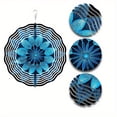 thumbnail image 3 of HELLOYOUNG 10inch Mandala Flower Metal Wind Chime Atmosphere Pendants - Durable Hanging Spinner with Blue & Golden Design for Indoor/Outdoor Garden and Patio Decor.Wind Chime, 3 of 10