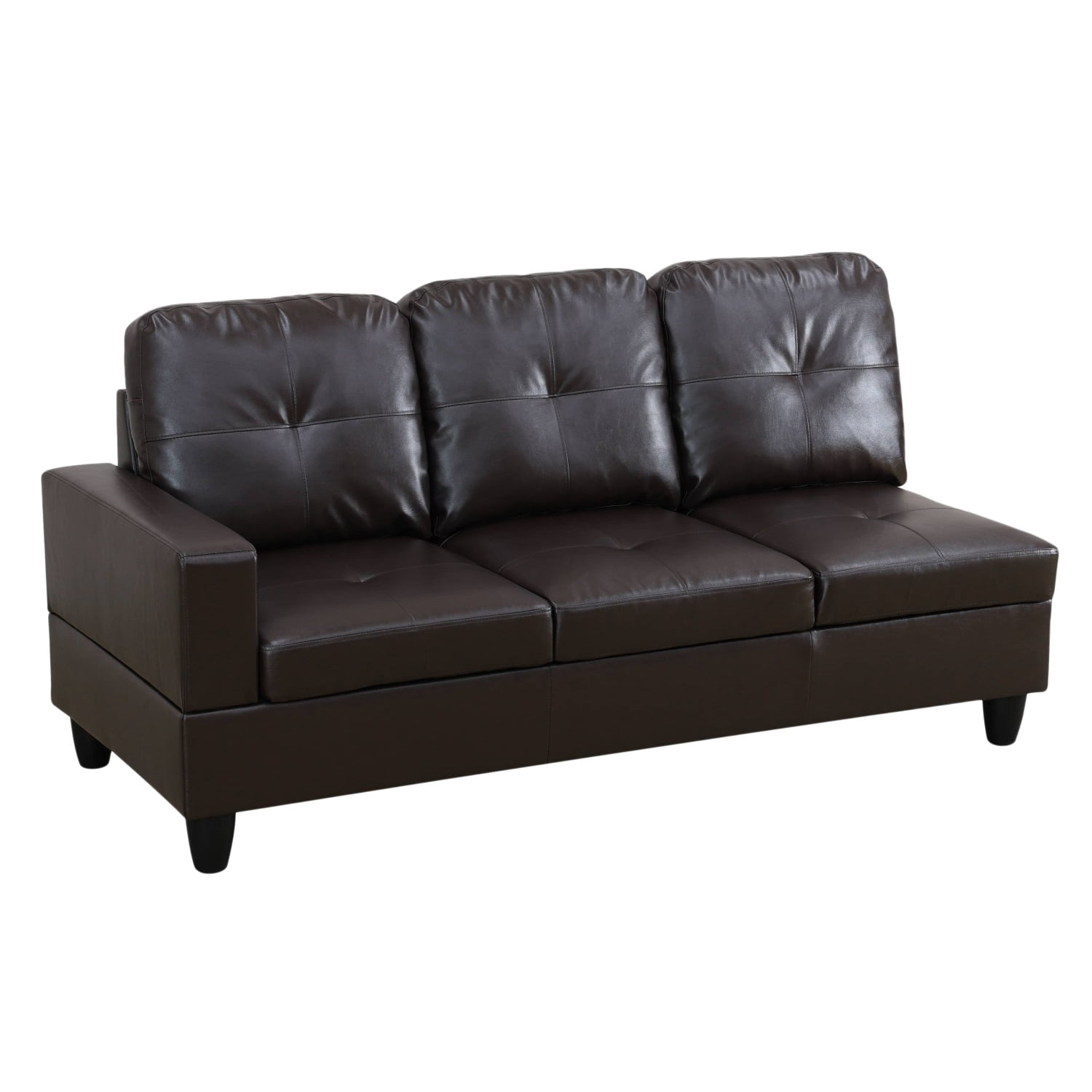 Hommoo Sofa Set, Faux Leather 2-Piece Couch Living Room Sofa Set, Brown