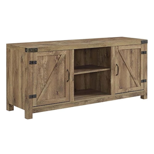 Pemberly Row 58" Barn Door TV Stand in Barnwood