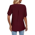 thumbnail image 3 of Camisas de mujer Casual con cuello en V Camisetas Puff Manga corta Verano Tops Túnica Blusas S-XXLWine RedXX-Large esquí esquí Gafas de esquí, 3 of 4