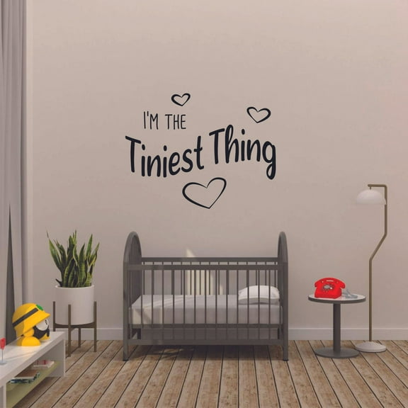 I'm The Tiniest Thing Newborn Baby Babies Quote Wall Sticker Art Decal for Girls Boys Room Bedroom Nursery Kindergarten House Fun Home Decor Stickers Wall Art Vinyl Decoration Size (8x10 inch)
