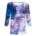 thumbnail image 4 of Dyegold 3/4 Sleeve Tops For Women Summer Round Neck Dressy Casual Vintage Floral Print Shirts Plus Size Trendy Blouses Tunic, 4 of 5