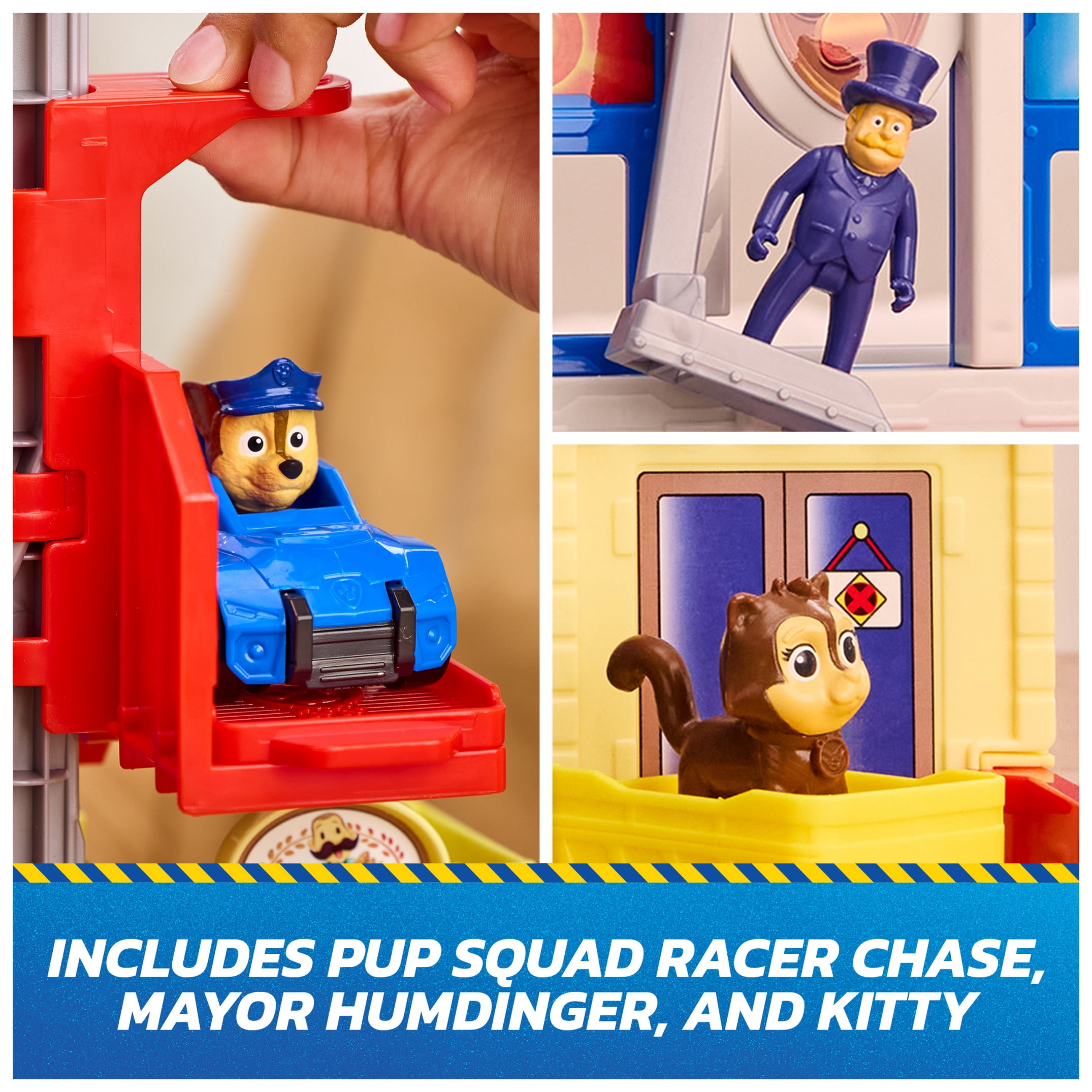 PAW Patrol: Pup Squad, Search & Rescue HQ Playset with Chase Pup Squad Racer & 2 Figures