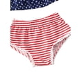 thumbnail image 4 of Infant Baby Girls Clothes Sets 3pcs Off Shoulder Ruffles Sleeve T Shirts Tops+Shorts+Headband Girl Clothes, 4 of 7