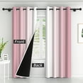 thumbnail image 2 of Lfeey Pink Blackout Curtains for Girls Room, Grommet Top, Drapes 63 inches Long 2 Panels set, 2 of 7
