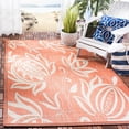 thumbnail image 2 of Safavieh Courtyard Crystal Floral Indoor/Outdoor Area Rug, Terracotta/Natural, 5'3" x 7'7", 2 of 8