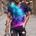 thumbnail image 2 of Men Sale Clothing Round Neck T Shirts for Men Starry Sky Print Tops Graphic Casual Tunic Tops, 2 of 5