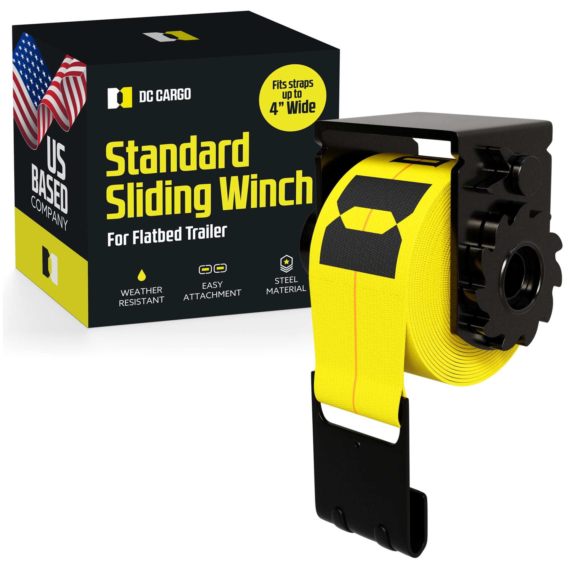 DC Cargo Mall Sliding Winch for Flatbed Trailer Heavy Duty Standard