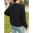 thumbnail image 6 of Sociala Knit Cardigans for Womens Long Sleeve Tops Button Down Crew Neck Cardigan Sweater, 6 of 6