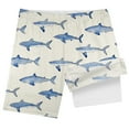 thumbnail image 3 of MEZZALL Boys Shark Printed Swimming Shorts With Lace Up High Waisted Loose Casual Swim Trunks Summer Beach Vacation Pool 5-6 Years Soft Baby Wear, 3 of 5
