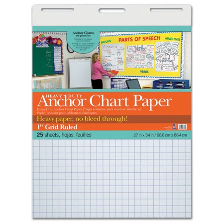 UPC: 0045173033721 | Anchor Chart Paper  1  Grid Rld  27 x34    25Shts  4/CT  WE  Pacon® (PAC3372)