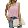 thumbnail image 4 of Fashionable Sleeveless Vest Unique Hollow Out Pattern And Irregular Hemline Square Neck Tanks Top for Women and Girls, 4 of 9