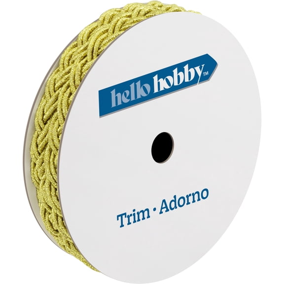 Hello Hobby Gold Braid Sewing Trim, 1/4 in x 2 yd