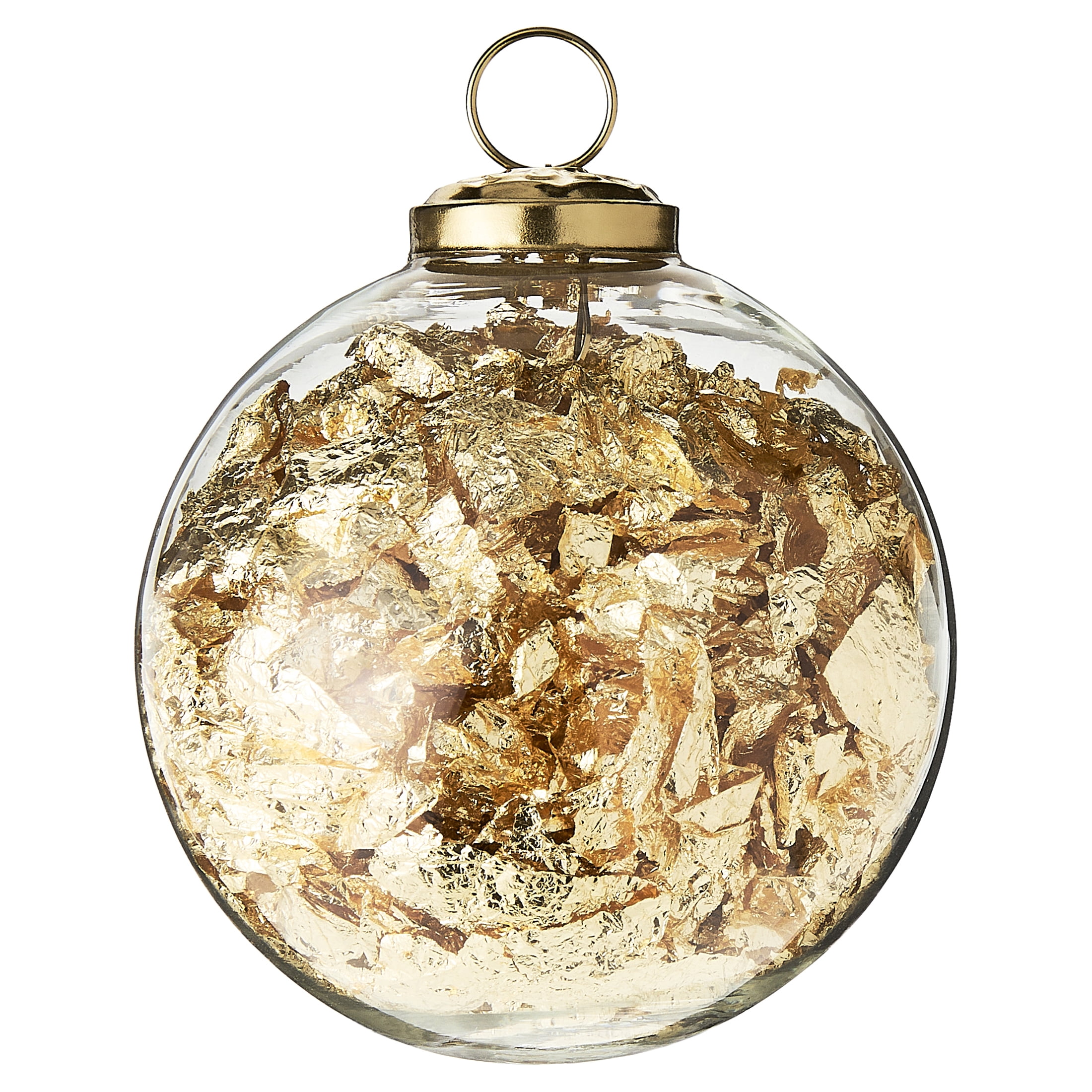 2 Count Gold Foil Glass Ornaments, 4 in, by My Texas House