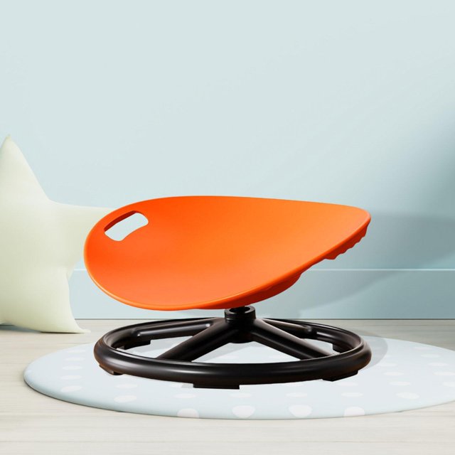 Silla giratoria para niños, taburete giratorio antideslizante, juguete sensorial para entrenamiento de coordinación corporal, silla oscilante para Naranja