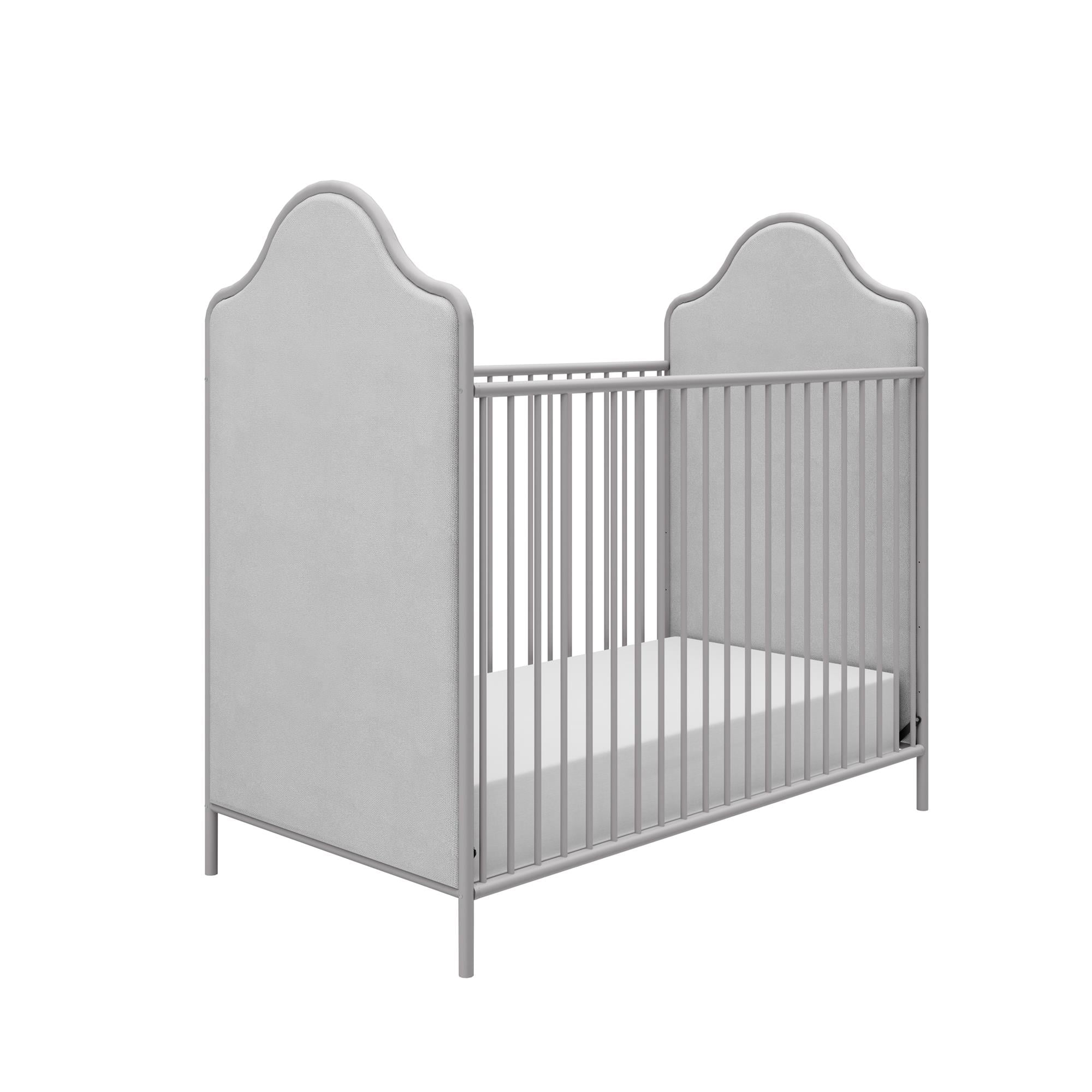 Little Seeds Piper Upholstered Metal Crib Gold Walmart