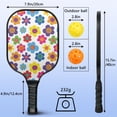 thumbnail image 4 of Pickleball Paddles Set,Pioneer Flower Floral Print Pattern Fiberglass Surface Pickleball Racket Set with 2 Indoor Outdoor Pickleball Balls and Pickleball Bag,Pickle-ball Equipment, 4 of 6