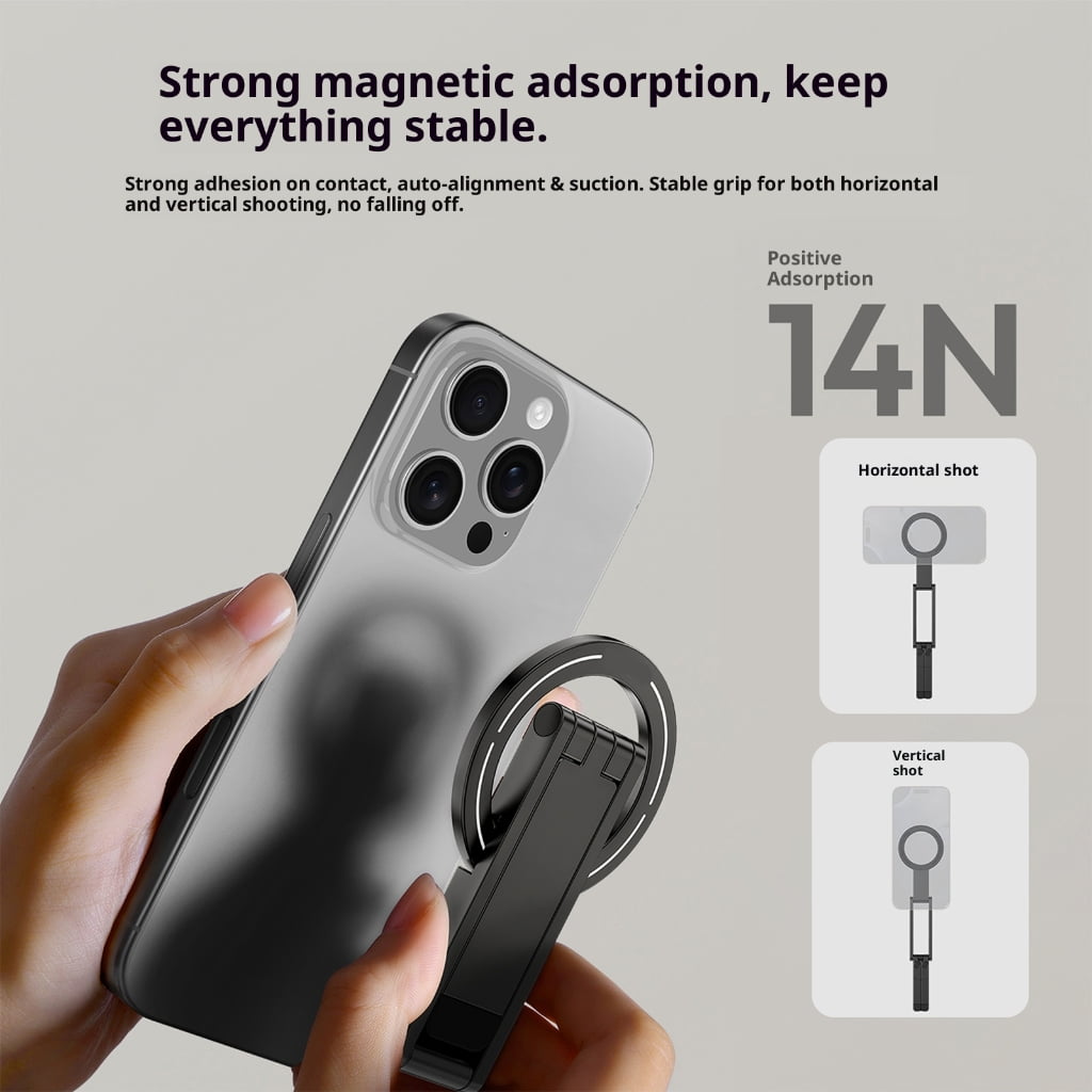 Multifunction Magnetic Holder Support Handheld/Desktop Use Tripod Stand for Phone 17 16 15 Aluminium Bracket Foldable