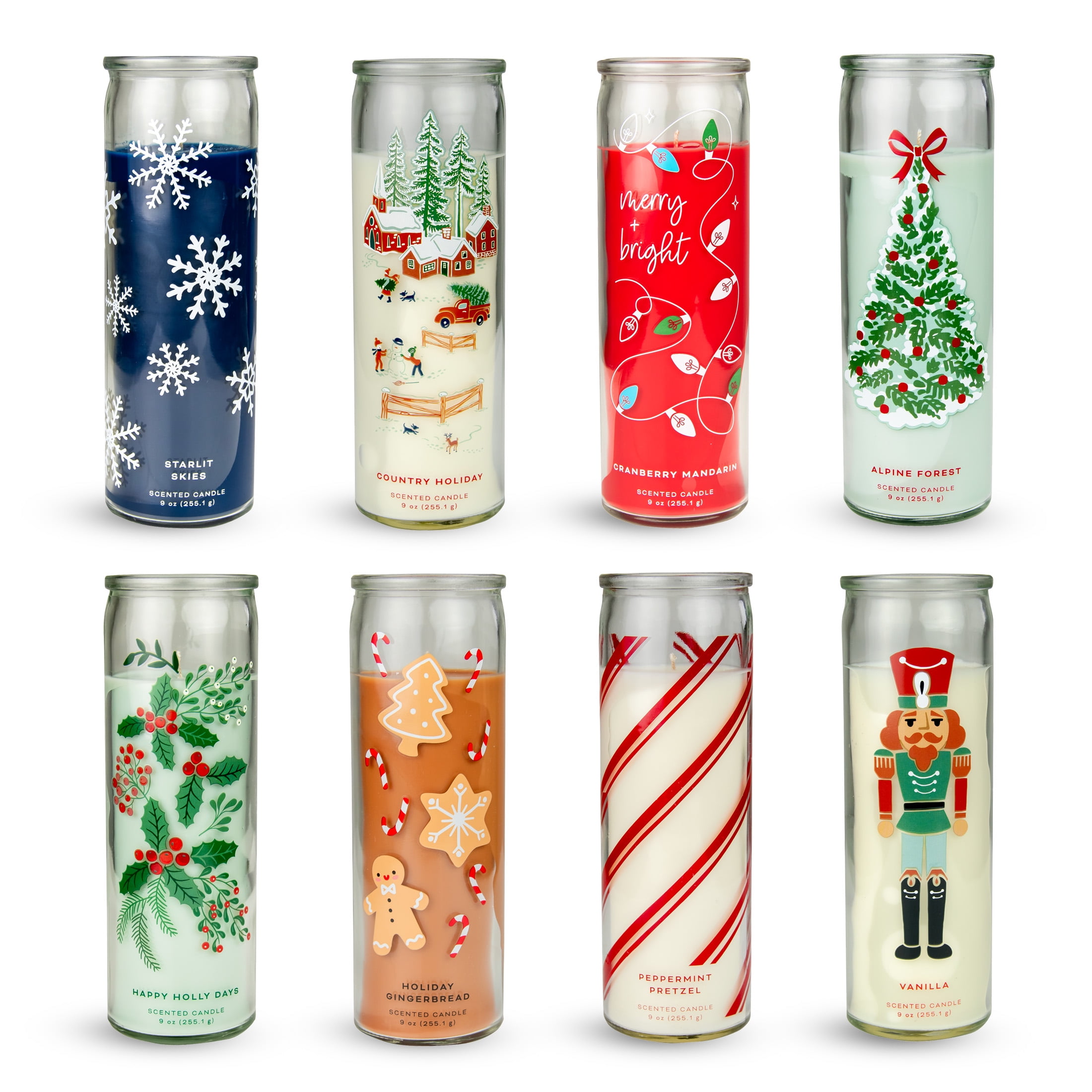 Mainstays Peppermint Pretzel Scented Candle, Holiday Pillar Candle, 9 oz