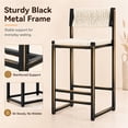 thumbnail image 4 of SESSLIFE Bar Chairs Set of 2, Counter Height Bar Stools with Paper Rope Weave & Metal Legs, Barstools for Kitchen Island, Creamy White, 4 of 8