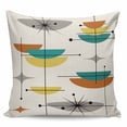 thumbnail image 2 of Boho Teal Yellow Orange Grey Throw Pillow Covers, Soft Pillowcases with Invisible Zipper, Middle Century Geometric Decorative Square Pillow Cushion Covers for Living Room Couch Sofa Bed 16x16 Inches, 2 of 8