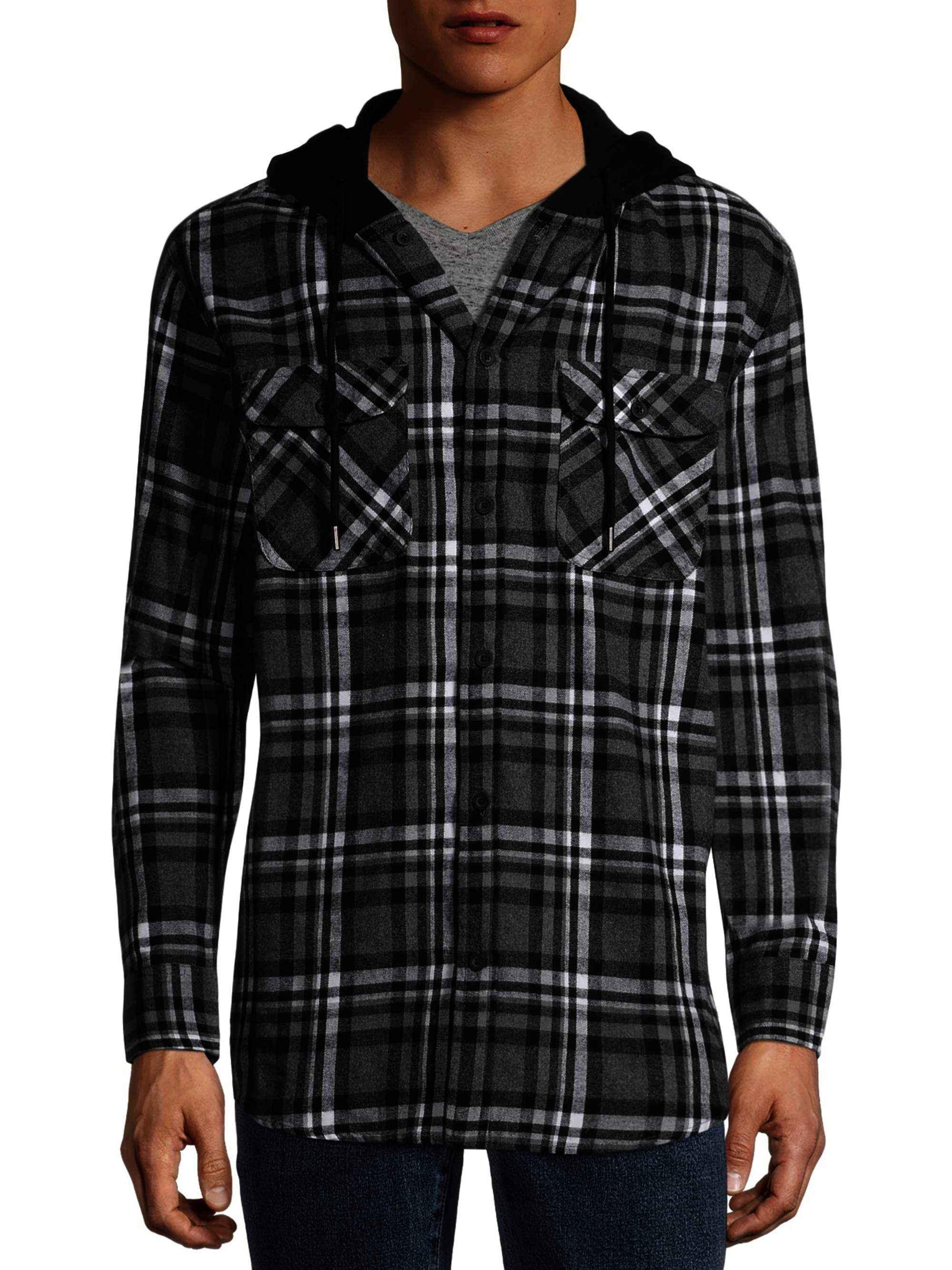 Flannel hoodie walmart Clearance