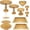 Gold, variant on Set of 9 Cake Stands Metal Cupcake Stand Set Multiple Styles Candy Fruit Display Tower Dessert Plate Cake Serving Tray for Birthday Party Wedding Anniversary Baby Shower Engagement (Black)