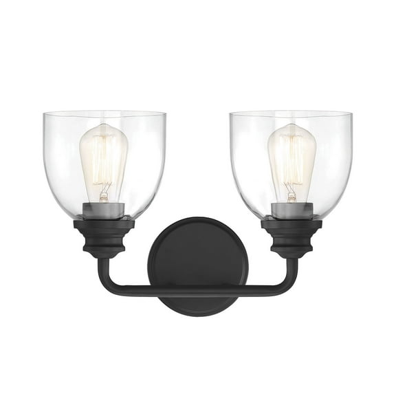 Vale 2-Light Bathroom Vanity Light in Black