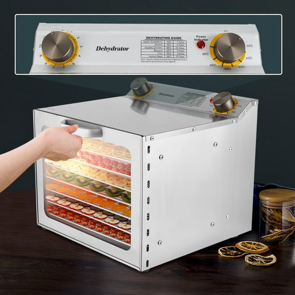 Commercial Food Dehydrator Machine for Jerky, 8Trays, 400W Electric Food Dehydrator Machine 86ºF-194ºF,Timer Control,Stainless Steel Food Dehydrator Machine for Meat, Fruit,Beef, Jerky, Herbs