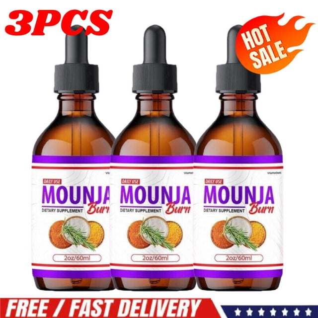 3X Mounja Burn Drops Mounja Burn Suplemento para bajar de peso de máxima potencia 2 oz/60 ml + Mejor