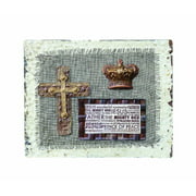 Creative Co-Op DA2055 Inspirational Tin Wall Plaque with Cross and Crown Wall Decor