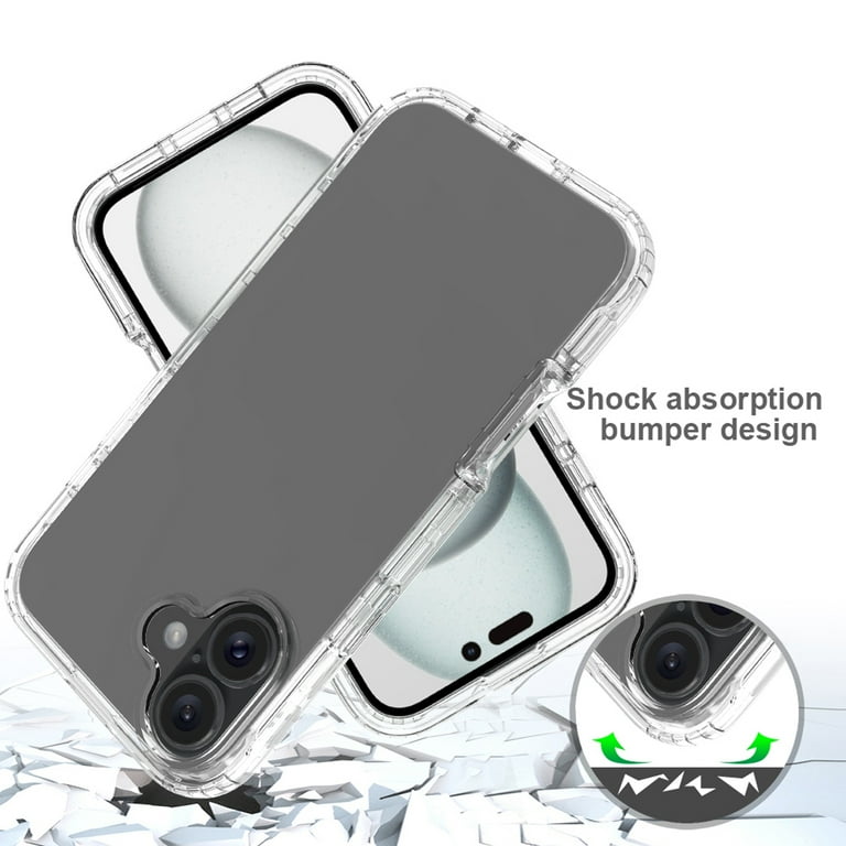 for iPhone 16 Plus Case, Full-Body Sturdy Shockproof Clear for iPhone 16 Plus Case, Full-Body Sturdy Shockproof Clear
