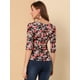 thumbnail image 5 of Disfraz de Día de San Patricio para mujer Allegra K Camiseta ajustada Negro-Floral M, 5 of 6