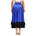 thumbnail image 2 of TiaoBug Women's Flamenco Dance Skirt Ruffled Irregular Hem Full Circle Swing Long Skirt for Tango Salsa Cha Cha Royal Blue M, 2 of 7