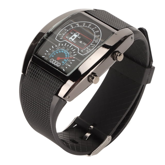 Reloj LED ANGGREK Tipo De Botón Reloj De Pulsera Deportivo Negro Aleación Mecanizado De Precisión